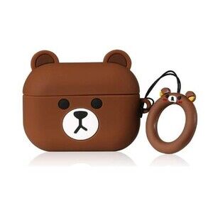 Cute Brown Bear Apple AirPods Pro (Gen 1&2) Case Cover with Ring - Silicone Case